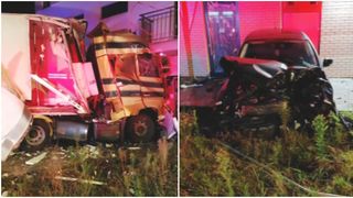 VIDEO Grav accident pe o stradă din Cluj-Napoca. Un șofer de TIR a pierdut controlul volanului și a intrat într-o clădire