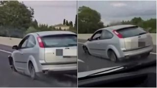 VIDEO A condus mașina fără anvelope pe străzile din Spania