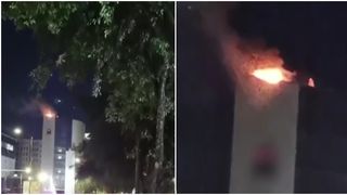 VIDEO Incendiu la terasa unei clădiri de birouri din centrul Brașovului! Pompierii au intervenit rapid