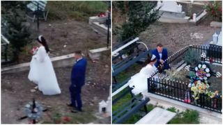 Imaginile care au emoționat Rom&acirc;nia. Gestul făcut de doi miri imediat după ce s-au cununat religios, &icirc;n Bucovina