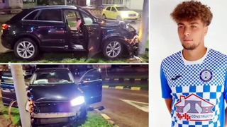 Un fotbalist aflat &icirc;n stare de ebrietate a intrat cu mașina &icirc;n st&acirc;lp, &icirc;n Suceava