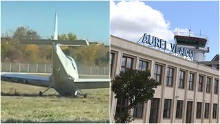 Incident pe Aeroportul Băneasa! Un avion de școală, la un pas de prăbușire la aterizare. Două zboruri, redirecționate