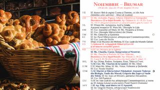 Ce sărbătoare este în Calendarul ortodox pe 1 noiembrie 2025?
