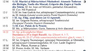 Calendar ortodox noiembrie 2025