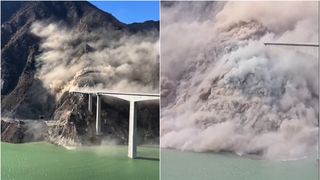 VIDEO Momentul șocant în care un pod uriaș din China se prăbușește, fiind luat de ape