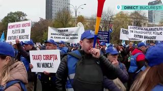 VIDEO Mii de sindicaliști protestează în București împotriva măsurilor de austeritate