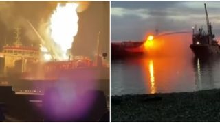 VIDEO Incendiul de pe Dunăre, risc diminuat! Autoritățile au decis ca oamenii evacuați din Ceatalchioi pot reveni la casele lor