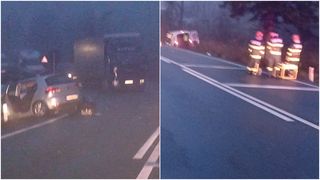 Panică pe DN1! O cisternă cu mii de litri de acid azotic s-a răsturnat: două persoane, rănite