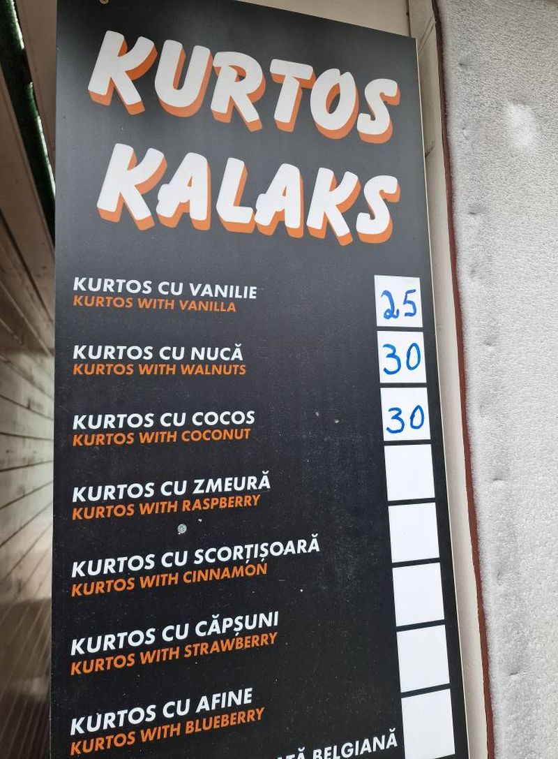 Prețuri Kürtőskalács la Târgul de Crăciun din Craiova în 2025