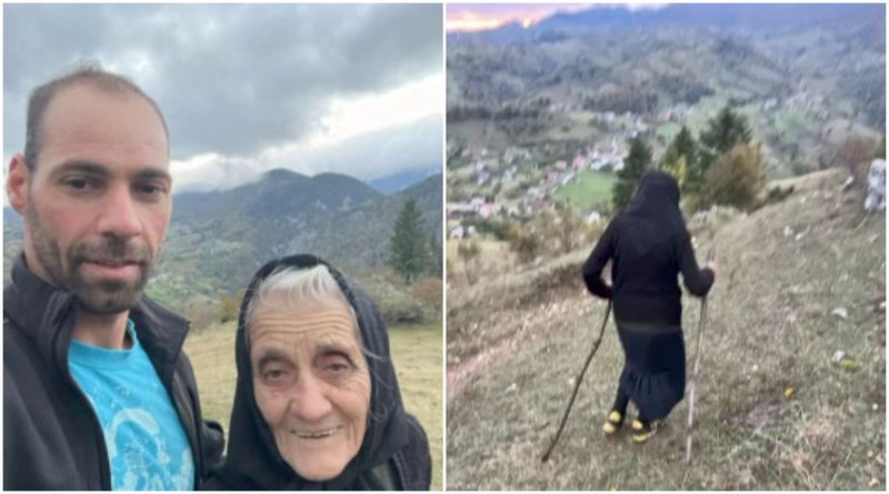 Eugenia Cotinghiu și nepotul său, Viorel Pălici, multiplu campion național și internațional de alergare montană și de Winter Triathlon 