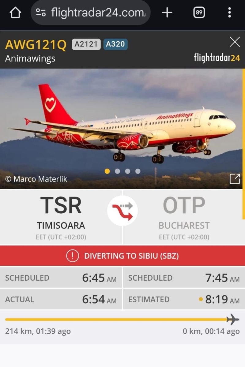 Zborul Timișoara–București, deviat la Sibiu din cauza ceții