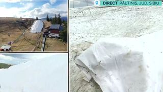VIDEO Primul depozit de zăpadă conservată din România. Au început pregătirile pentru sezonul de schi de la Păltiniș