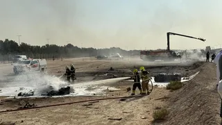 Avion prabusit &icirc;n Dubai. Pompierii au ajuns rapid la fața locului