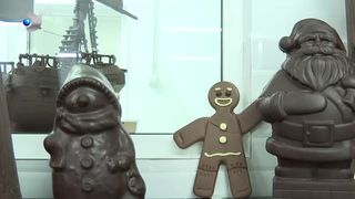 VIDEO Sculpturi din ciocolată la Târgul de Crăciun din Craiova