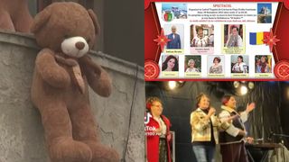VIDEO Deschidere horror la t&acirc;rgul de Crăciun din Constanța. După imaginile de coșmar cu ursuleții sp&acirc;nzurați, acum mama Claudiei Pătrășcanu a pus &icirc;n scenă un show care i-a gonit pe spectatori