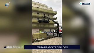 VIDEO Scene incredibile în Viena! Un tânăr și-a parcat Ferrari-ul pe terasa apartamentului. Ce a urmat