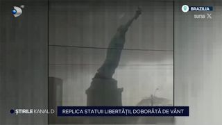 VIDEO Replica Statuiei Libertății din Brazilia, distrusă de o furtună puternică
