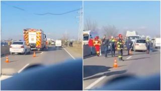VIDEO Accidentul &icirc;n lanț din Prahova a băgat nouă persoane &icirc;n spital. Printre victime se află și doi copii