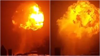 Explozie pe Autostrada A1 din Italia! Un camion plin cu GPL a sărit &icirc;n aer după un accident cu un TIR. Imagini șocante