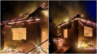 Incendiu de proporții &icirc;n Harghita. Un bătr&acirc;n a fost găsit carbonizat &icirc;n casă. Locuința s-a făcut scrum