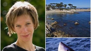 Sportiva purta o brățară electronică pentru alungarea rechinilor