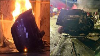 Doi tineri de 18 şi 19 ani din Găești au murit carbonizaţi după ce mașina lor s-a răsturnat și a luat foc