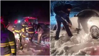 VIDEO Viscolul face ravagii &icirc;n mai multe județe din Rom&acirc;nia: mașini &icirc;nzăpezite și drumuri &icirc;nchise