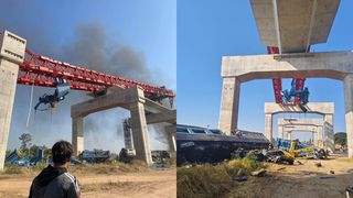 VIDEO O macara s-a prăbușit peste un tren de pasageri: cel puțin 22 de oameni au murit