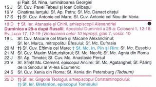 Calendar ortodox ianuarie 2026