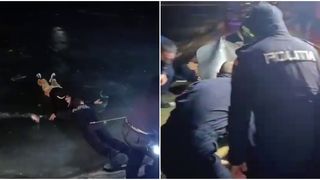VIDEO Tentativă de sinucidere &icirc;n apele Jiului! Bărbatul care a vrut să &icirc;și pună capăt zilelor, salvat de pompieri