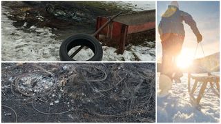 Tragedie la săniuș! Doi minori au ajuns arși la spital după ce au intrat cu sania &icirc;n anvelopele cărora le-au dat foc