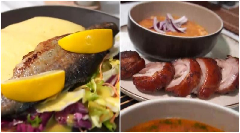 Două dintre felurile de mâncare pe vizitatorii le pot mânca la restaurant