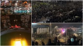 VIDEO Trupurile tinerilor morți &icirc;n tragedia din Timiș au ajuns &icirc;n Grecia. Suporterii &icirc;nt&acirc;mpină sicriele pe stadionul din Salonic