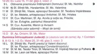 Calendar ortodox februarie 2026