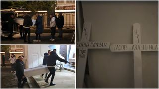 C&acirc;tă durere! Fetița soților morți &icirc;n tragedia din Iași, &icirc;mbrăcată &icirc;n rochie albă. Micuța Ilinca a fost așezată &icirc;n brațele mamei 