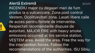 incendiu sibiu, ro-alert