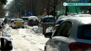 VIDEO Haos &icirc;n București după codul de vreme rea! Traficul, dificil din cauza zăpezii