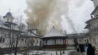 incendiu manastire, gorj