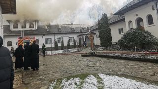 incendiu manastire, gorj