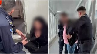 VIDEO Momente tensionate pe Aeroportul Otopeni! Un cuplu a fost luat pe sus la &icirc;mbarcare după un comportament agresiv. Fetița celor doi a asistat la toată scena