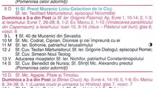 Calendar ortodox martie 2026