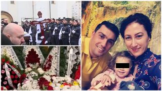 Primele imagini de la &icirc;nmorm&acirc;ntarea lui Dan și a Cătălinei, părinții uciși &icirc;ntr-un accident rutier &icirc;n Brăila. Cei doi soți au fost &icirc;nmorm&acirc;ntați cu onoruri militare