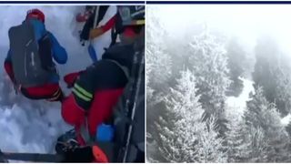 VIDEO Risc mare de avalanșă &icirc;n Munții Bucegi: trei persoane surprinse de zăpadă, inclusiv un salvamontist
