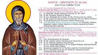 Ce sărbătoare este &icirc;n Calendarul ortodox pe 5 martie 2026?