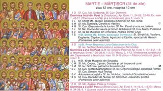 Ce sărbătoare este &icirc;n Calendarul ortodox pe 6 martie 2026?