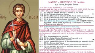 Ce sărbătoare este &icirc;n Calendarul ortodox pe 10 martie 2026?