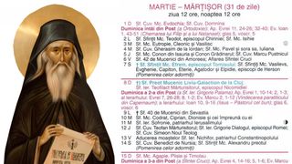 Ce sărbătoare este &icirc;n Calendarul ortodox pe 11 martie 2026?