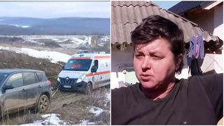 VIDEO Bebeluș mort, salvare blocată &icirc;n noroi. &bdquo;Mașina a rămas &icirc;mpotmolită la jumătatea drumului&rdquo;