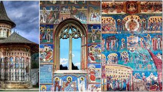 Albastrul de Voroneț, așa cum apare &icirc;n albumele de artă