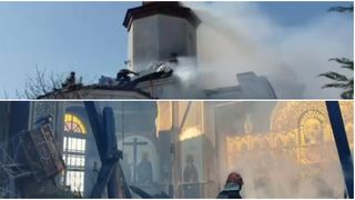 VIDEO Incendiu puternic la o biserică din Prahova. Totul s-a &icirc;nt&acirc;mplat &icirc;n timpul unei slujbe